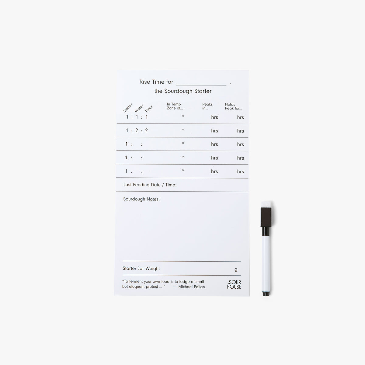Sourdough Starter Rise Time Dry Erase Magnet